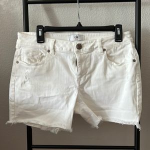 Cabi white tomboy shorts